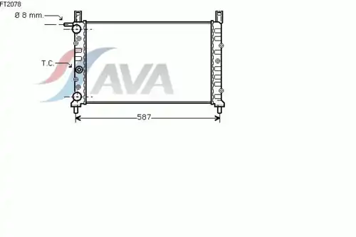 Радиатор системы охлаждения двигателя AVA FT2078