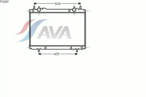 Радиатор системы охлаждения двигателя AVA FT2207