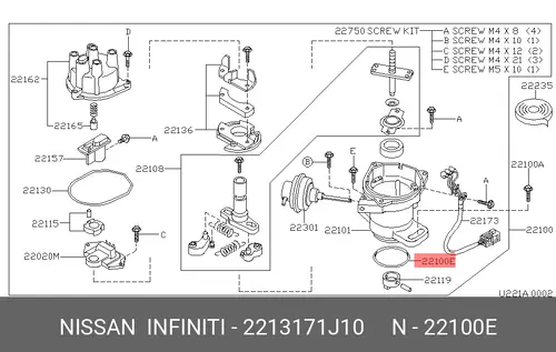 КОЛЬЦО УПЛОТНИТЕЛЬНОЕ 2213171J10 NISSAN