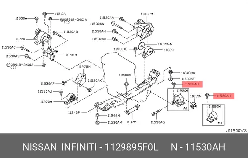 БОЛТ 1129895F0L NISSAN