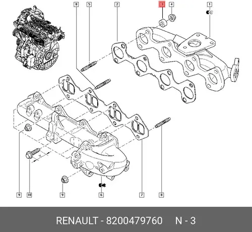 ДЕТАЛЬ 8200479760 RENAULT