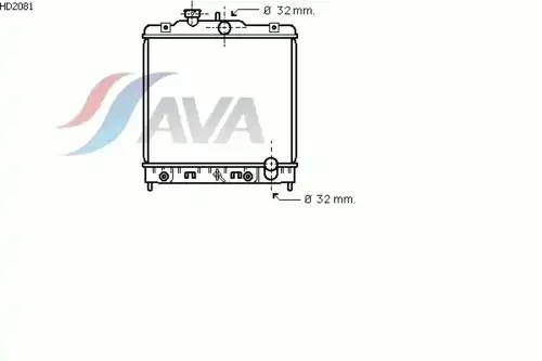 Радиатор системы охлаждения двигателя AVA HD2081