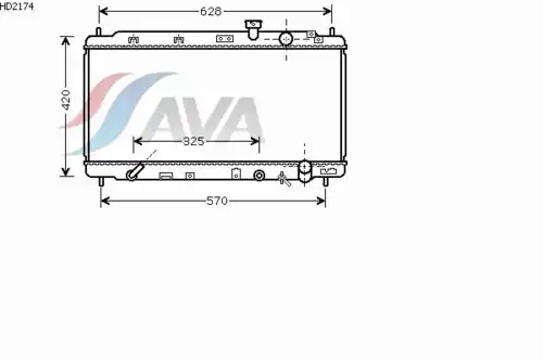 Радиатор системы охлаждения двигателя AVA HD2174