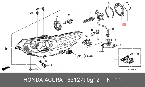 Защита фар HONDA 33127TL0G12