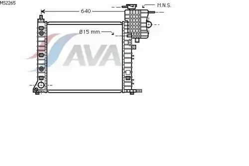 Радиатор системы охлаждения двигателя AVA MS2265