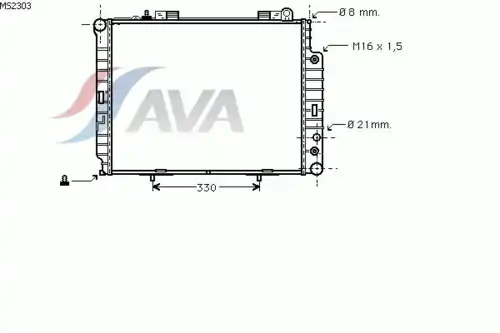 Радиатор системы охлаждения двигателя AVA MS2303