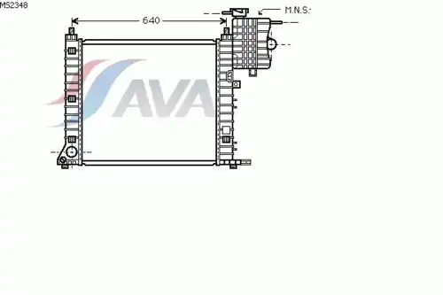 Радиатор системы охлаждения двигателя AVA MS2348