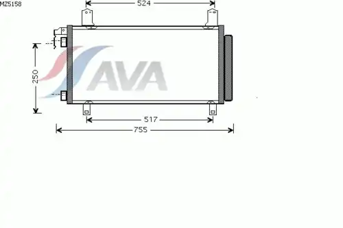 Радиатор кондиционера (конденсатор) AVA MZ5158D