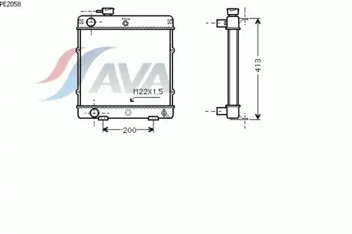 Радиатор кондиционера (конденсатор) AVA PE2058