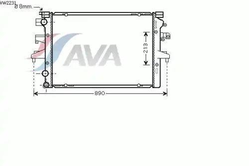 Радиатор системы охлаждения двигателя AVA VW2231