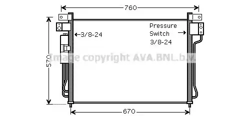 Радиатор кондиционера (конденсатор) AVA DNA5299D