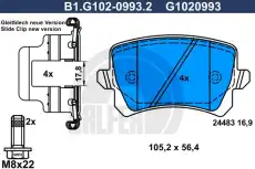 Тормозные колодки дисковые GALFER B1.G102-0993.2