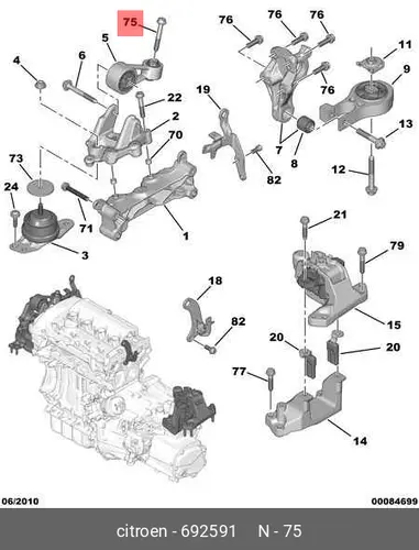 6925 91 БОЛТ С БУРТИКОМ DIAM 10X150-85 PSA