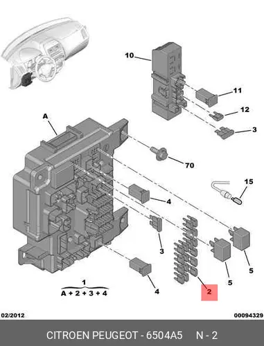 Предохранитель, 20 А 6504 A5 PSA