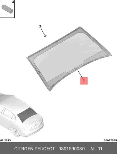 Стекло заднее 98 015 900 80 PSA