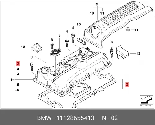 Комплект профильных прокладок ! \BMW 1' E81, E82, E87 LCI, E88, 3' E90, E91, E92, E93, 5 11 12 8 655 413