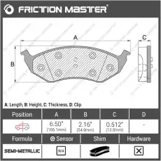 Тормозные колодки дисковые FRICTION MASTER MKD591