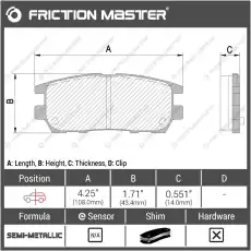 Тормозные колодки дисковые FRICTION MASTER MKD567