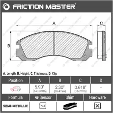 Тормозные колодки дисковые FRICTION MASTER MKD530