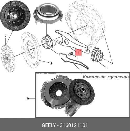 вилка сцепления!\GEELY 3160121101