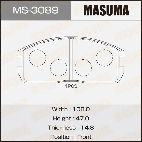 Тормозные колодки дисковые MASUMA MS-3089