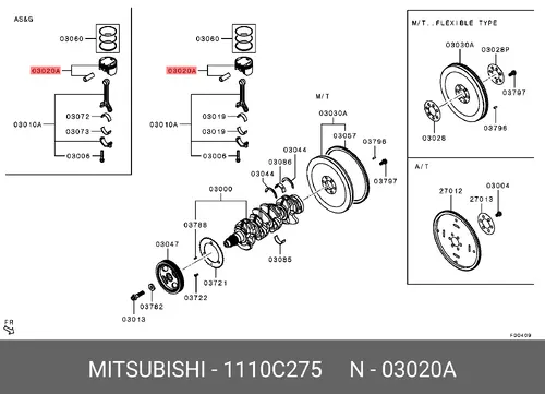 поршень двигателя!\ Mitsubishi Lancer 1110C275