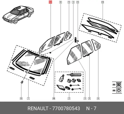 Стекло 7700780543 RENAULT