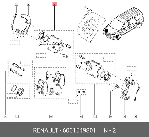 Суппорт 6001549801 RENAULT