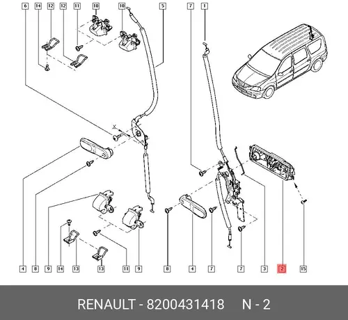 Ручка двери RENAULT 8200431418