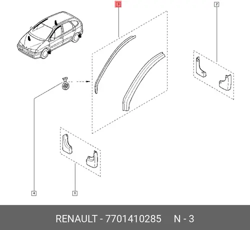 Дефлектора 7701410285 RENAULT