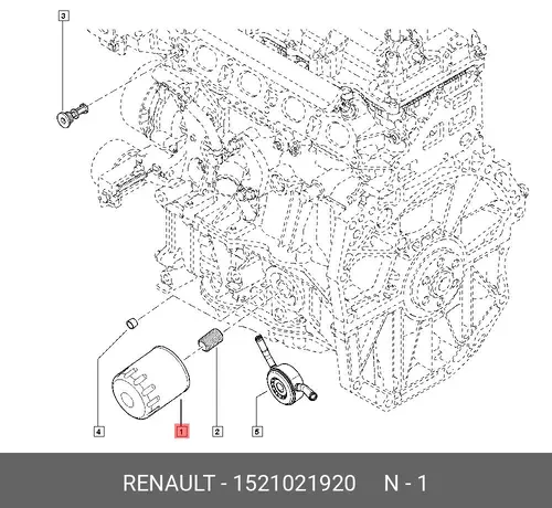 Фильтр масляный RENAULT 1521021920