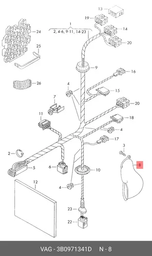 Каналкабе 3B0971341D VAG