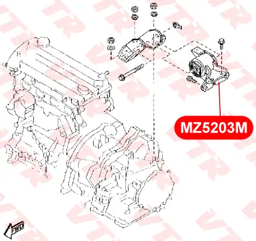 Подушка крепления двигателя VTR MZ5203M