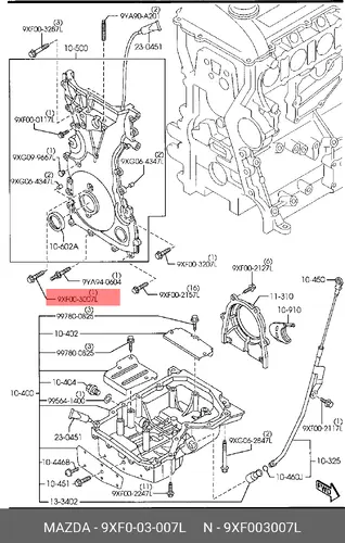  БОЛТ 9XF0-03-007L MAZDA