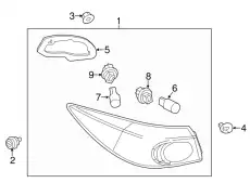 SOCKET(L).TRUNK LID BHP1-51-3G7 MAZDA