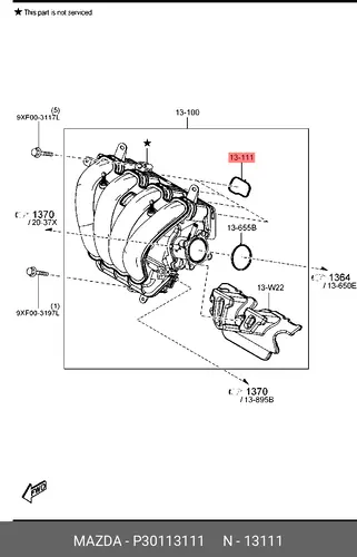Прокладка коллектора MAZDA P301-13-111