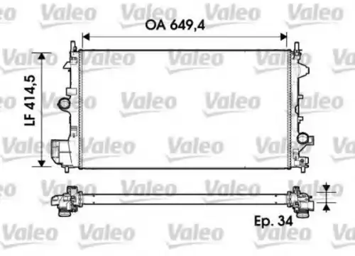 Радиатор системы охлаждения двигателя VALEO 734339