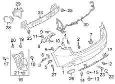 RETAINER(L).REAR BUM BJT6-50-2J1B MAZDA