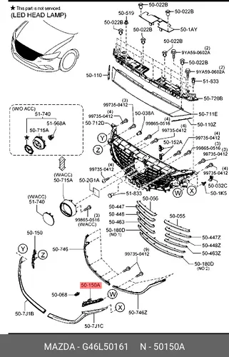  КРОНШТЕЙН ПЛАСТИКОВЫЙ G46L-50-161 MAZDA