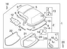 Уплотнитель стекла заднего NA01-63-895A MAZDA