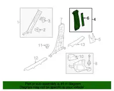 TRIM(R).'B'PILLAR-UP BHN9-68-190A-75 MAZDA