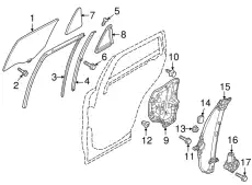 WEATHERSTRIP(L),QTR. KA0G-73-651 MAZDA