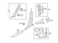 TRIM(L).'B'PILLAR-LO BHN9-68-230-02 MAZDA