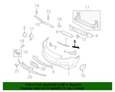 Кронштейн бампера перед прав пластм F151-50-151A MAZDA