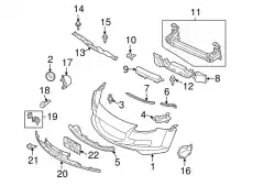Кронштейн бампера перед прав пластм F151-50-151A MAZDA