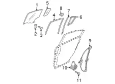 RUN CHANNEL(R).GLASS BBM4-72-605 MAZDA