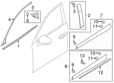 GARNISH'A'(R).SIDE D10E-51-RA0C MAZDA