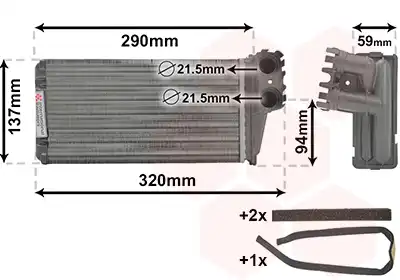 Радиатор печки VAN WEZEL 40006227