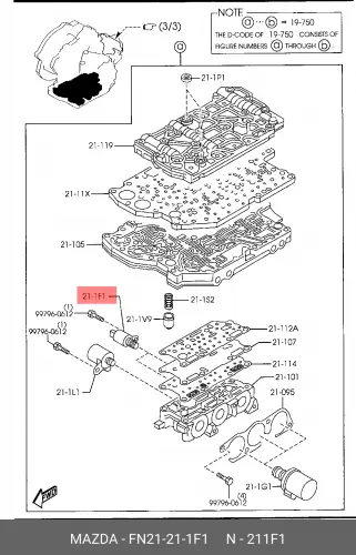 Клапан коробки переключения передач (КПП) MAZDA FN21-21-1F1