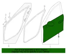 Панель двери перед прав KD53-58-031 MAZDA